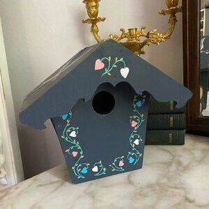 Vintage Scandinavian Dutch Style Wood Hand Painted Bird House